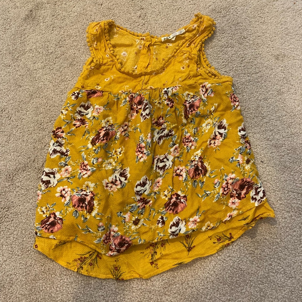Jolt Yellow Floral Sleeveless Top